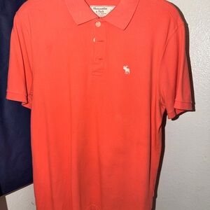 Abercrombie & Fitch Men's Bright Orange Polo